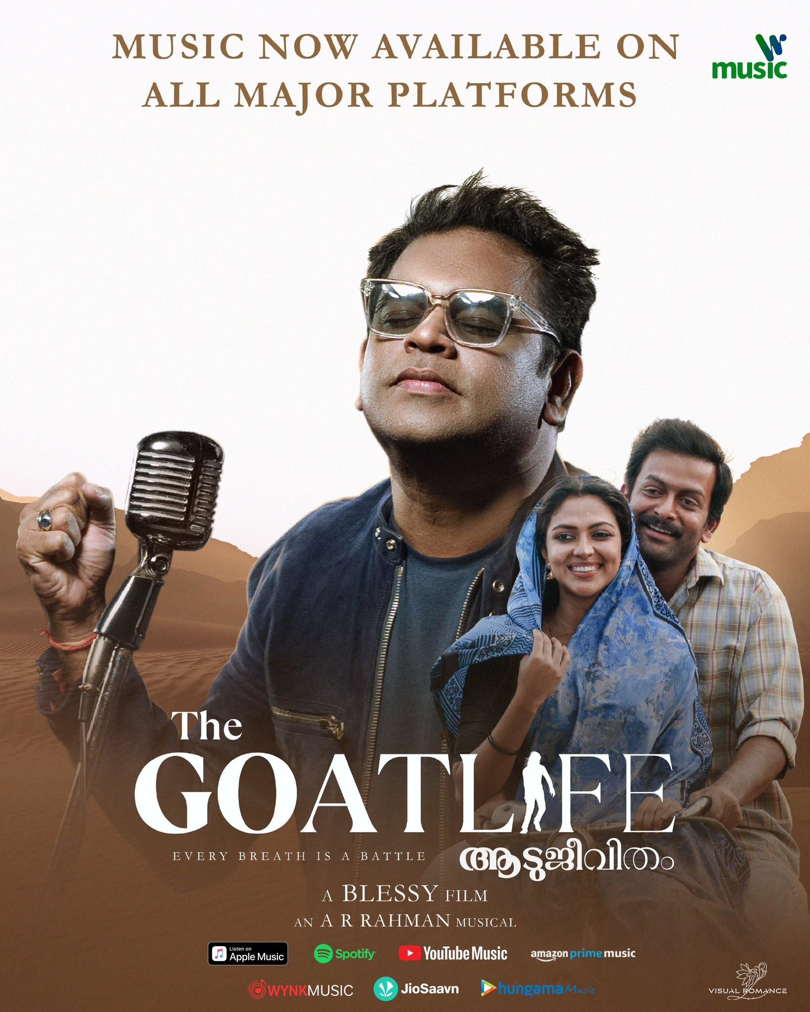 The Goat Life: AR Rahman's Aadujeevitham Songs Now Streaming "Malayalam ...